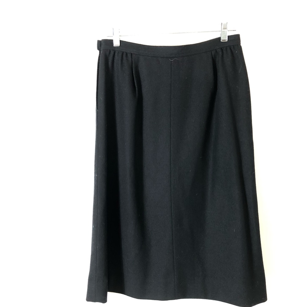 Vintage Pendleton Black Wool Skirt Lined Pockets Sz 13